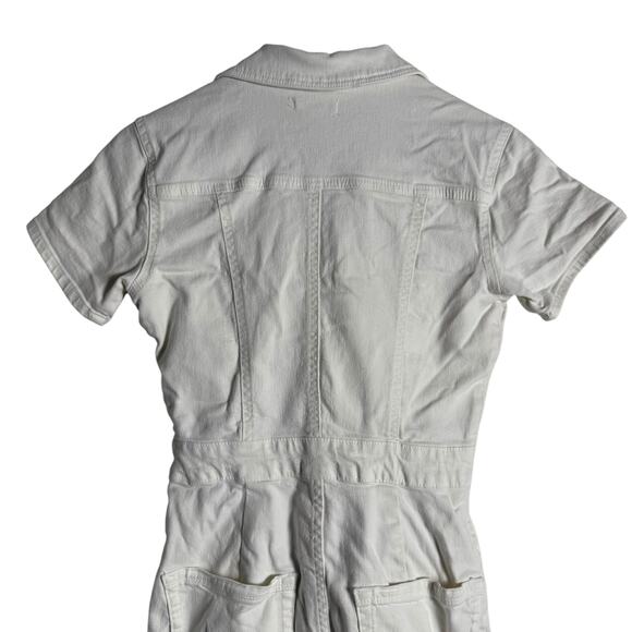 Good American Fit For Success White Denim Short Sleeve Jumpsuit Size Small - Picture 11 of 15